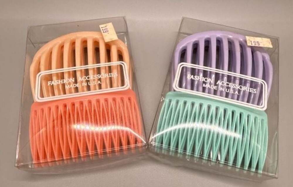 Pastel Hair Side Combs 2 Packs Made in USA Mars Mold NOS 80’s Vtg